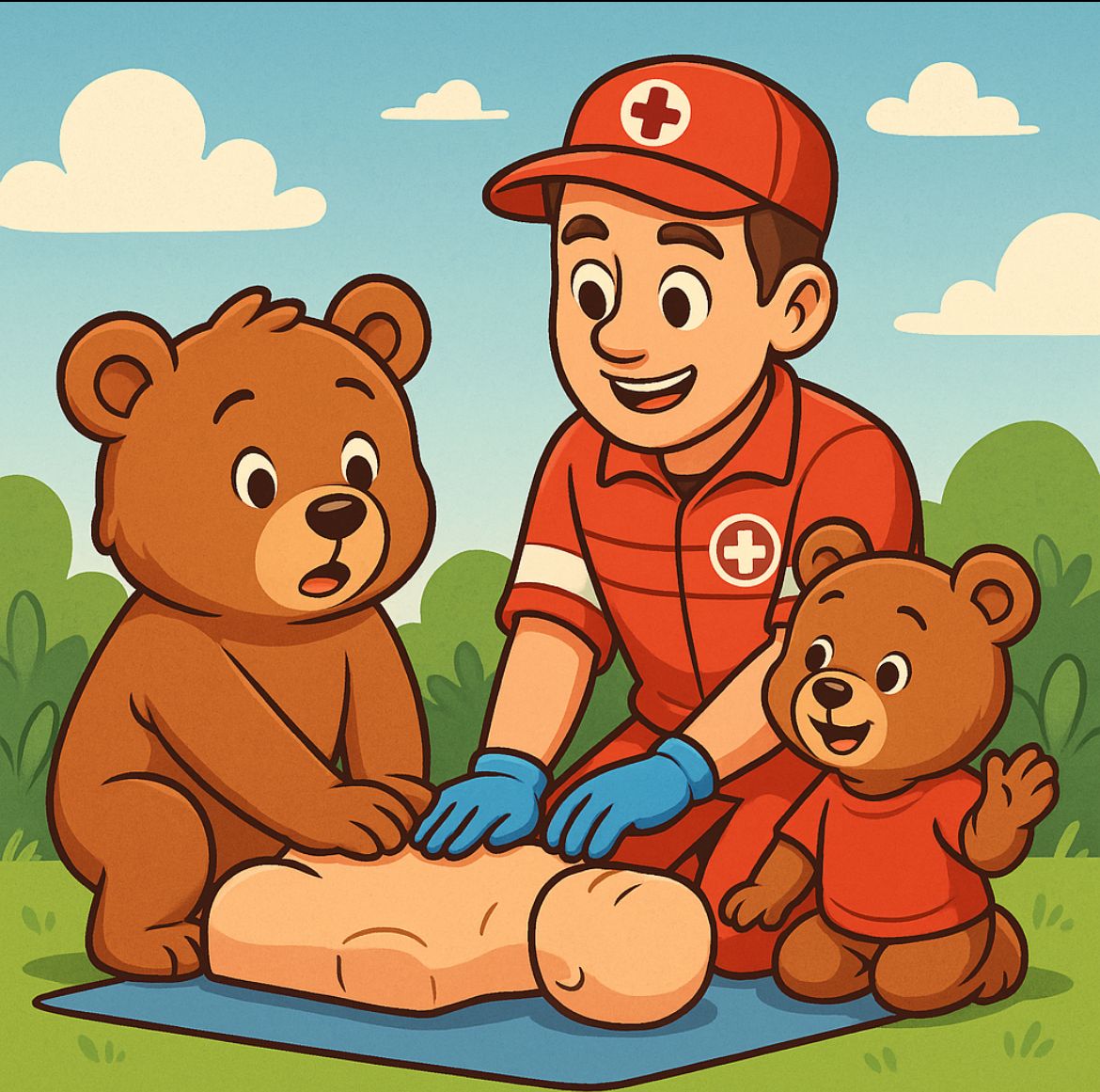 Kinder lernen Retten